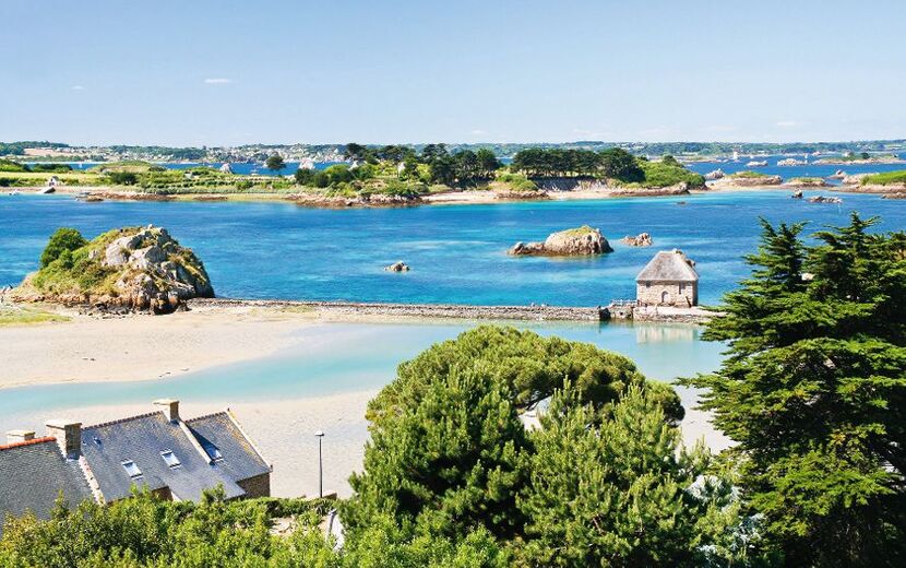 view on archipelago Brehat and Ile de Brehat in Brittany