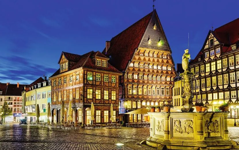 historischer Marktplatz in Hildesheim, Deutschland
