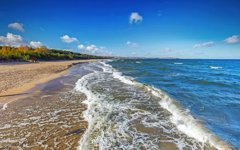 Ostsee und der Golf von Danziger Küste in Polen.