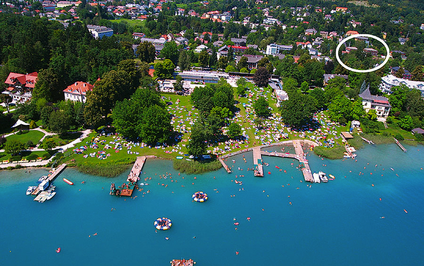 Lage der Hotels am See