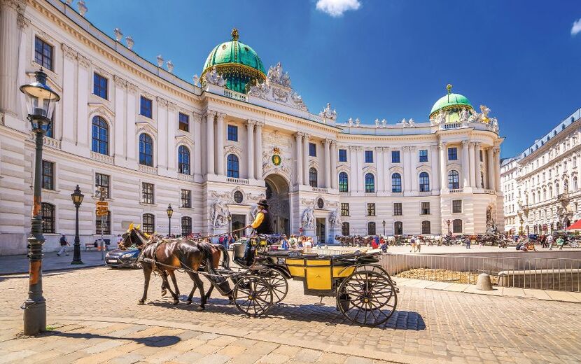 Fiaker vor der Hofburg in Wien