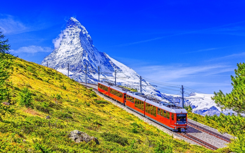 Gornergratbahn in Zermatt in der Monte-Rosa-Region in der Schweiz