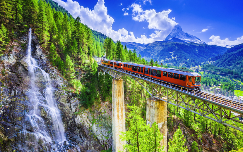 Gornergratbahn in Zermatt in der Monte-Rosa-Region in der Schweiz