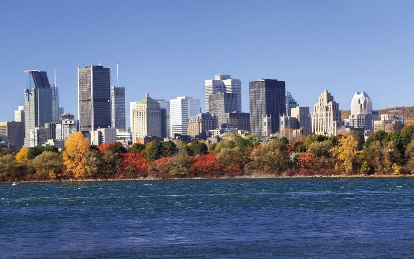 Montreal skyline and Saint Lawrence River