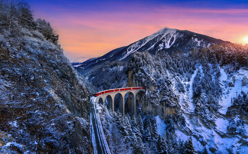 Landwasserviadukt in Filisur, Schweiz