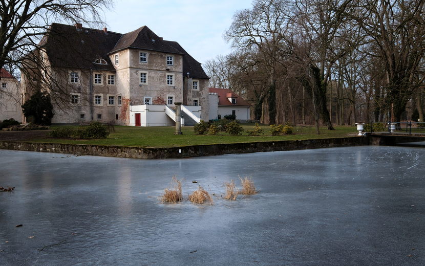 Wasserschloss Mellenthin im Winter