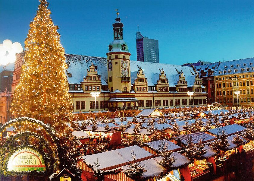 Weihnachtsmarkt in Leipzig, Deutschland