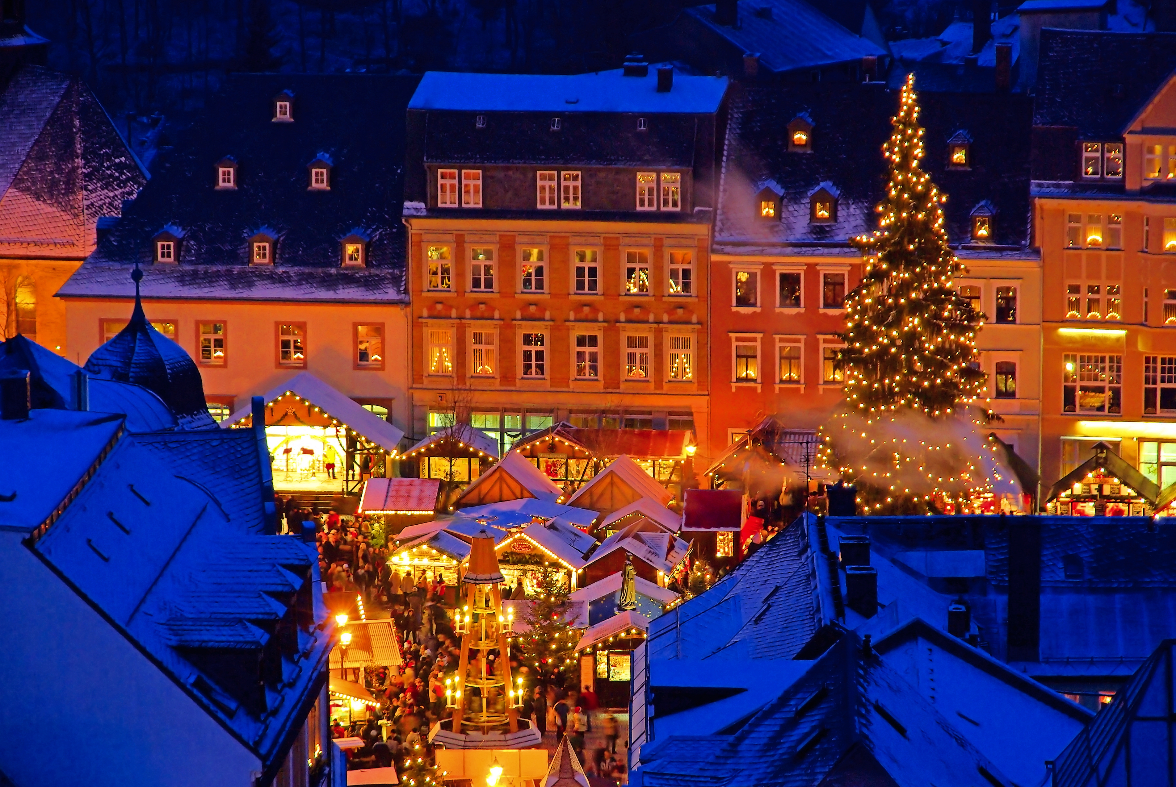 Weihnachtsmarkt in Annaberg-Buchholz im Erzgebirge, Deutschland