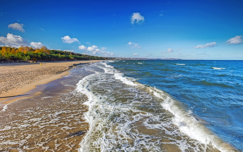 Ostsee und der Golf von Danziger Küste in Polen.