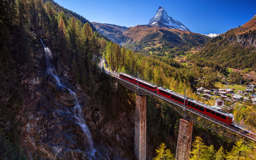 Gornergratbahn in Zermatt in der Monte-Rosa-Region in der Schweiz