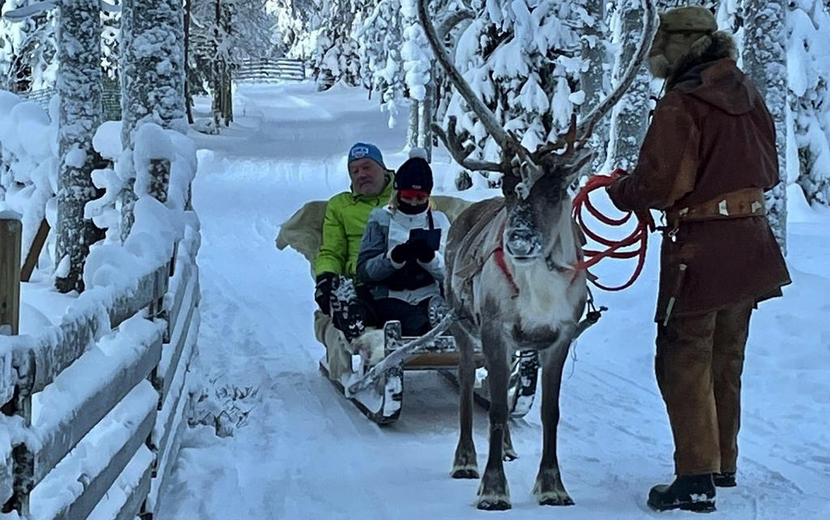 Mit dem Rentierschlitten unterwegs