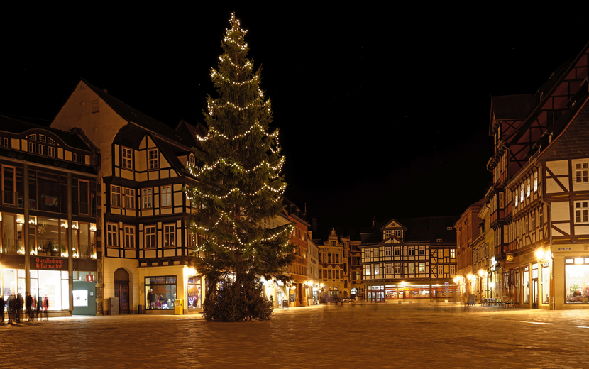 Weihnachtsbaum auf Marktplatz