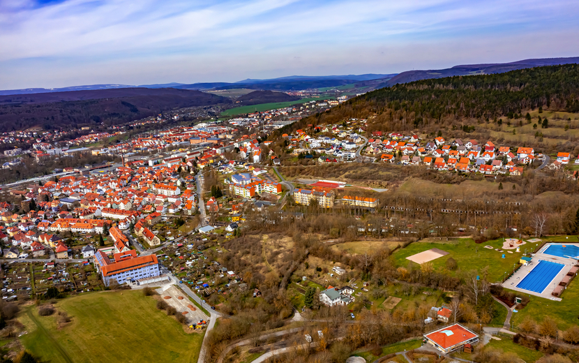 Luftbild von Meiningen in Thüringen