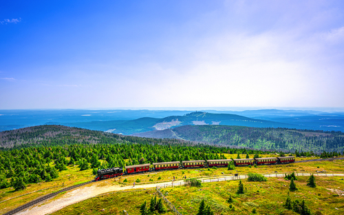 Brockenbahn auf dem Brocken im Nationalpark Harz
