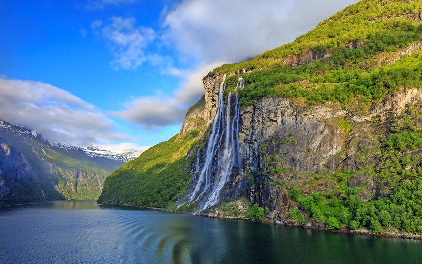 Sieben Schwestern Wasserfall am Geirangerfjord