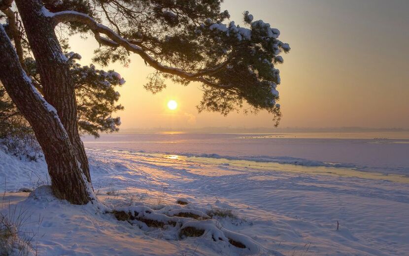 Winterabend am Strand